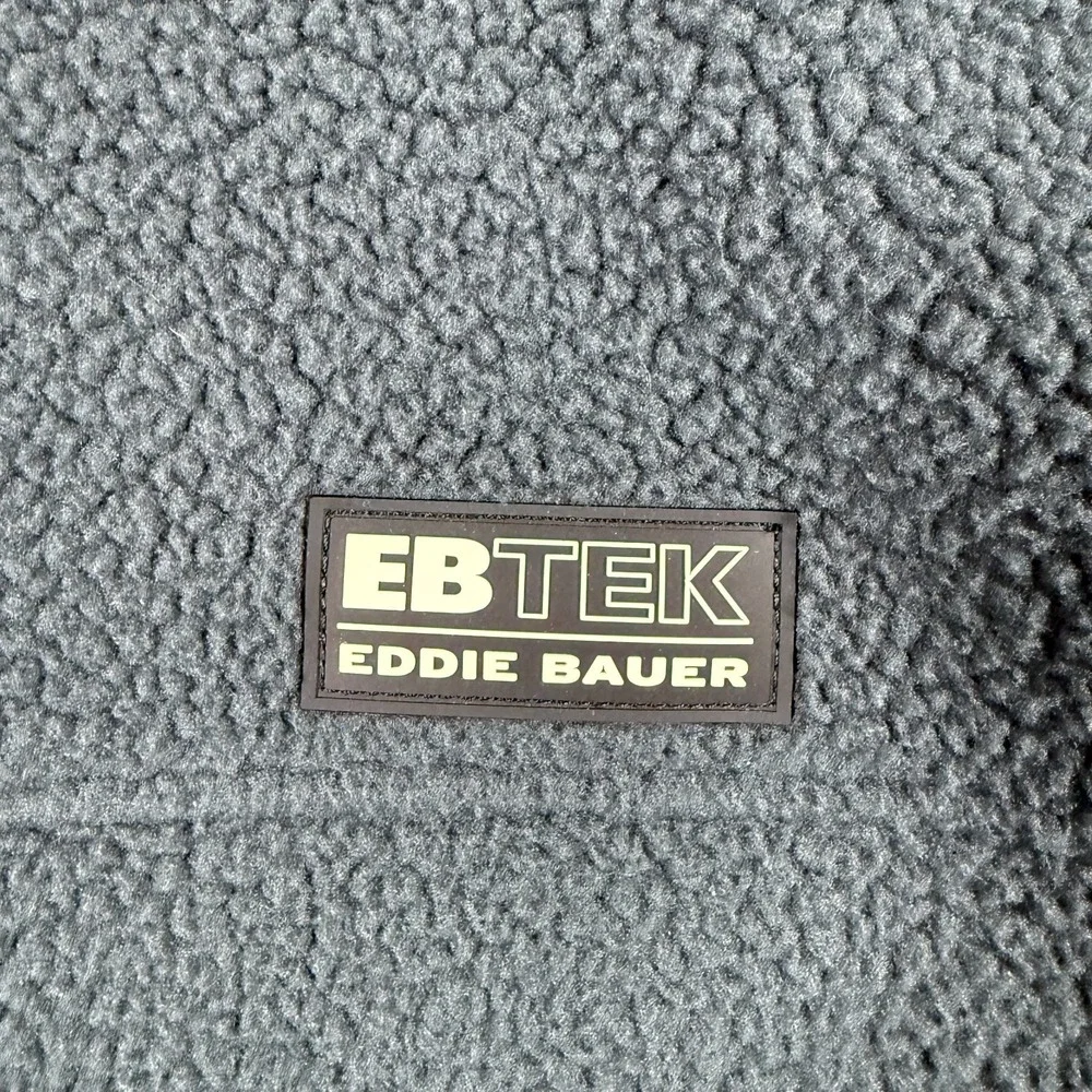 Eddie Bauer EBTEK High Pile Sherpa Fleece Crewneck Sweater Dark Gray Mens Large